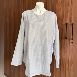 MISSLOOK Women's Pinstripe Tunic - Gray Size 2X